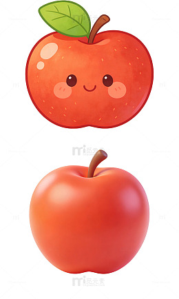 可爱 卡通 圆润 苹果