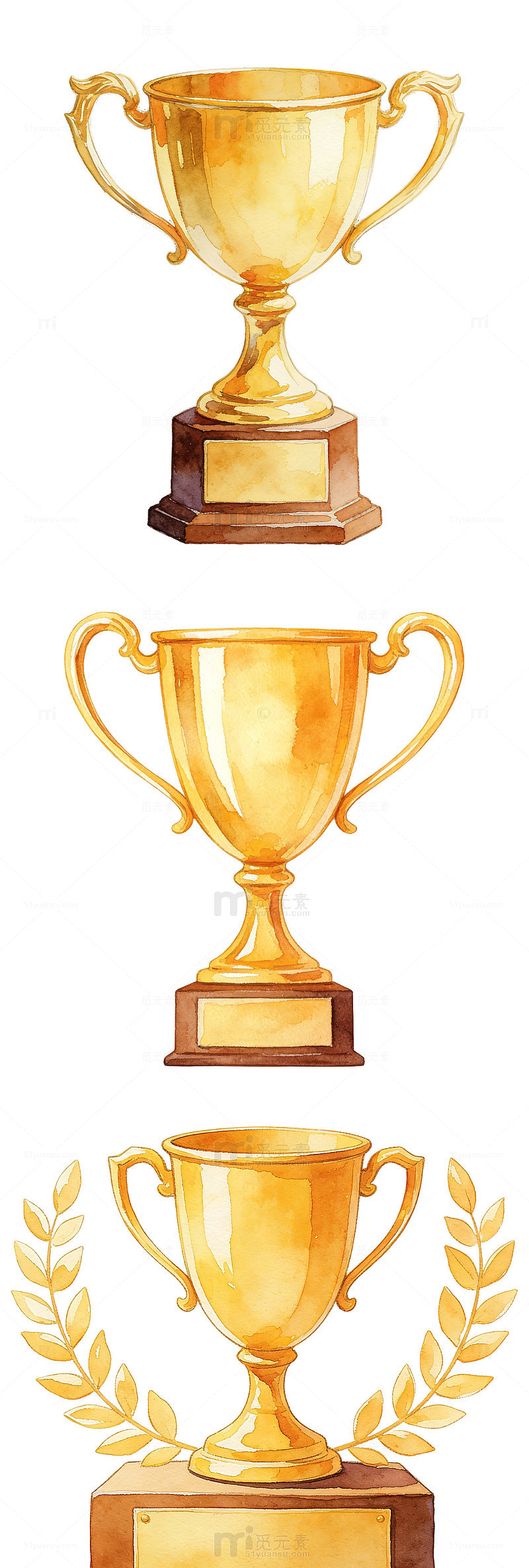 清新 手绘 简约 奖杯