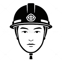 扁平  安全帽 图标 人像