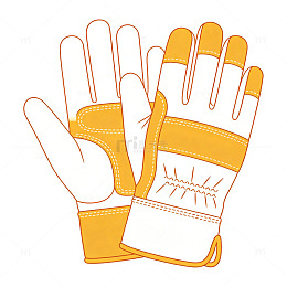 扁平 劳保 手套 插画