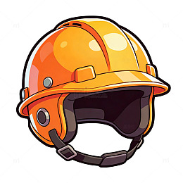 可爱卡通迷你圆形安全帽手绘