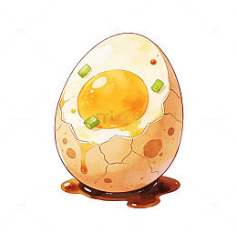 水彩鸡蛋美食插画