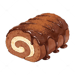 巧克力卷饼插画设计素材