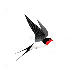 简约飞鸟插画设计元素