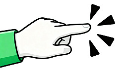 卡通手指出示黑色三角