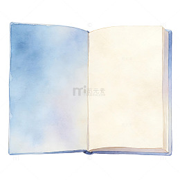 水彩温柔质感书本元素