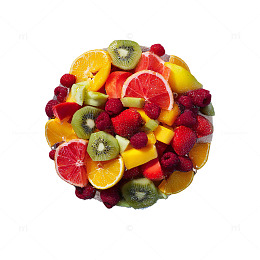 圆形拼盘缤纷水果图