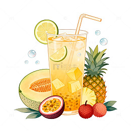水果饮料插画设计素材