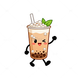 卡通奶茶饮品形象设计