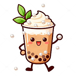 可爱卡通珍珠奶茶表情包