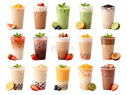 奶茶饮品美食展示图