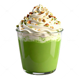 抹茶饮品奶油装饰