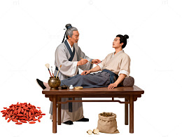 传统中医草药治疗插画素材