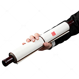 手握卷轴艺术插画