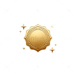 金色徽章奖章设计元素