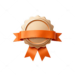 金色徽章丝带装饰图案