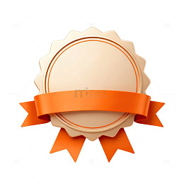 简约橙色徽章设计元素