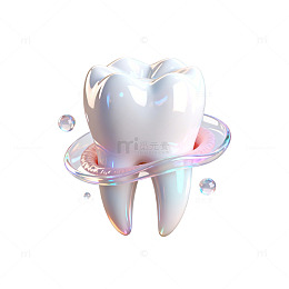 3D牙齿光影特效渲染图