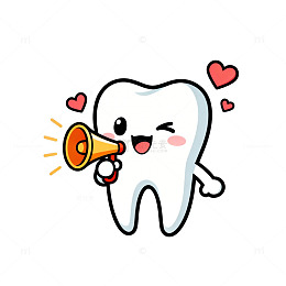 可爱卡通牙齿宣传插画