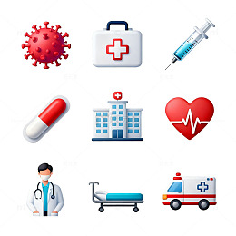 医疗主题矢量图标设计素材