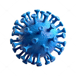蓝色病毒三维模型渲染图