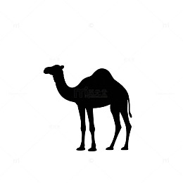 黑色骆驼剪影图标