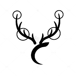 简约鹿角线条图案