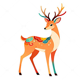 卡通鹿插画素材
