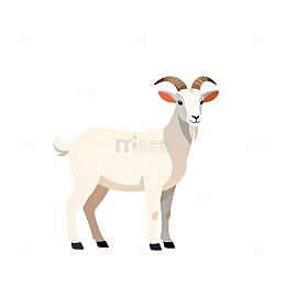 卡通山羊矢量插画