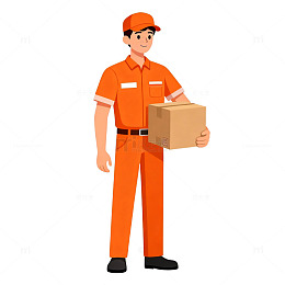 快递员形象插画素材