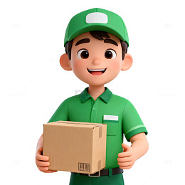 卡通快递员快递服务宣传图
