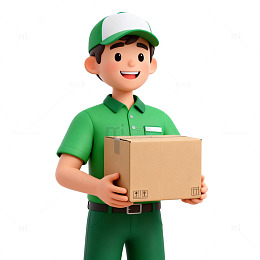 快递小哥送货服务形象图