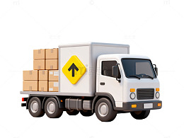 卡通货车运输快递设计素材