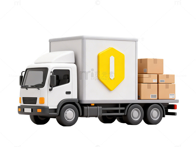 快递运输卡车物流服务矢量素材