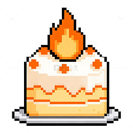 像素风生日蛋糕设计元素