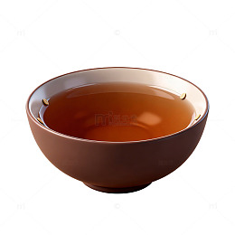 棕色碗盛液体插画