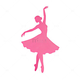 粉色芭蕾舞者剪影
