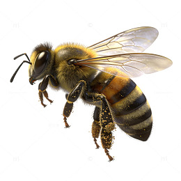 工笔蜜蜂昆虫插画素材