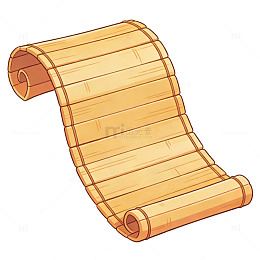 古风竹简卷轴插画元素