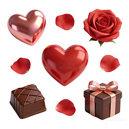 爱心情人节元素