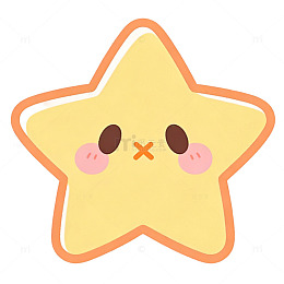 Q 版卡通五角星表情元素