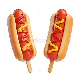 3D热狗美食模型设计素材