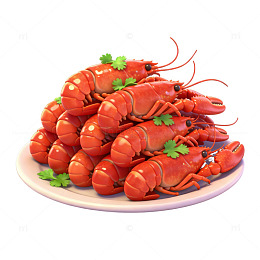 海鲜美食龙虾插画