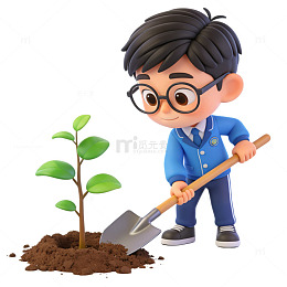 卡通人物植树节