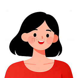 卡通风格女性头像插画