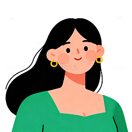 卡通风年轻女性插画