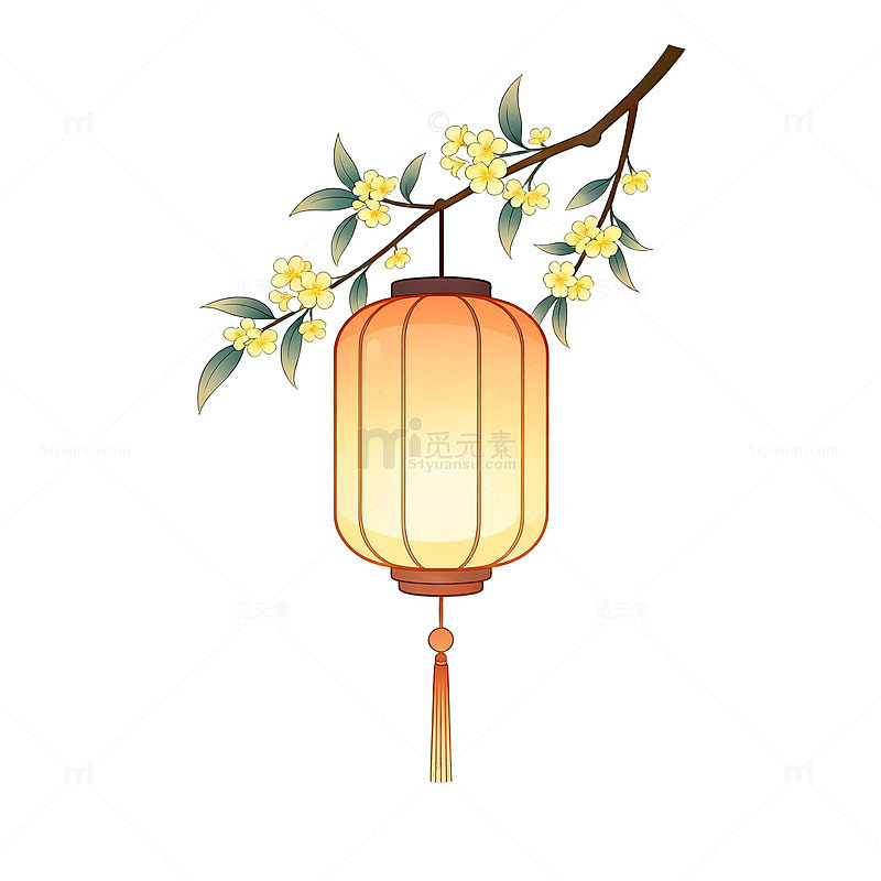 古典中国风灯笼花卉图案设计