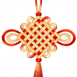 中国风红色中国结装饰图案