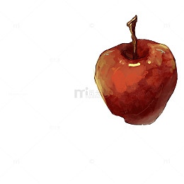 手绘 水彩 苹果