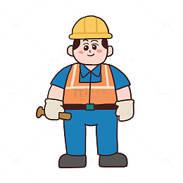 劳动节工人手绘免抠元素